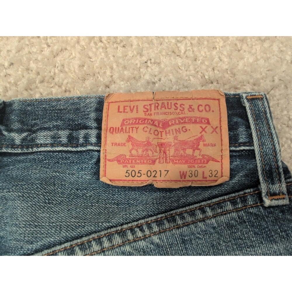 Levi's 505-0217 Big E Selvedge Talon 42 Zipper Jeans Men's Size 30x32 Distressed - Picture 16 of 16
